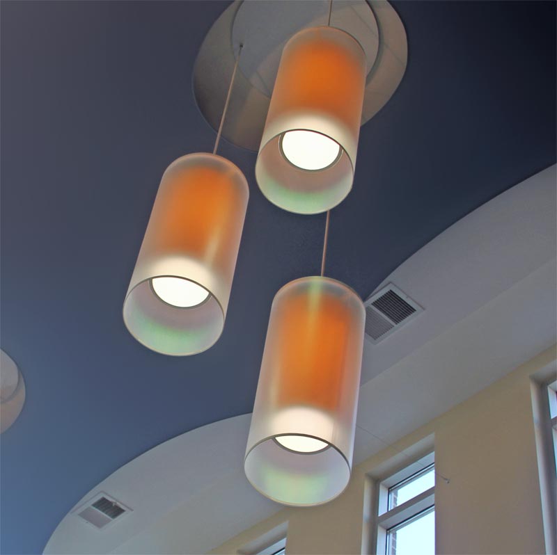 Perkins Eastman specified Lumetta's state-of-the-art energy efficient LED Cylinder Pendant lighting for the cafeteria at the University of North Carolina.