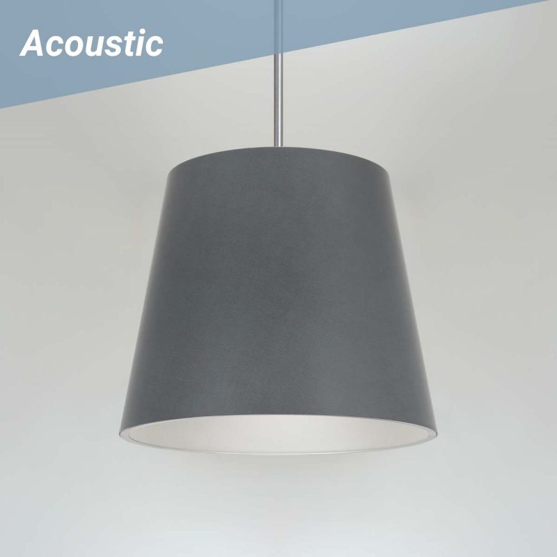 Taper L2 Acoustic pendant shown with Acoustic sound-dampening shades
