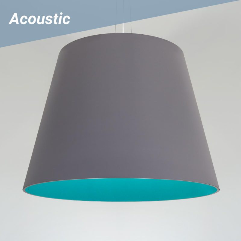 Taper L2 Acoustic pendant shown with Acoustic sound-dampening shades