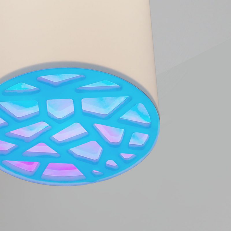 Lite Pendant with Patterned Iridescent Bottom Lens