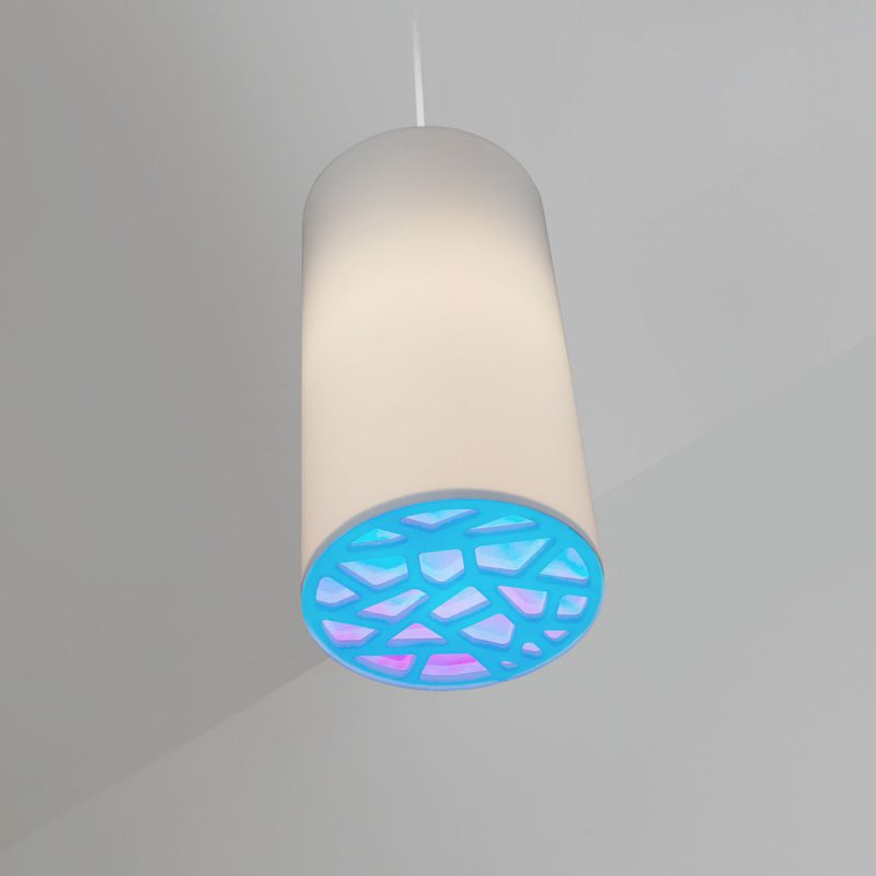 Lite Pendant with Patterned Iridescent Bottom Lens