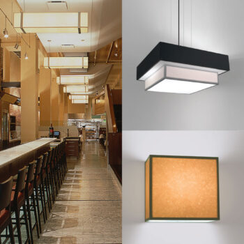Square-inspired lighting break away from traditional shapes, adding a stylish feel to any space.