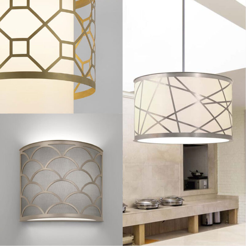 Hand-crafted pendants and sconces that pair modern design with attractive patterns, creating highlight pieces.