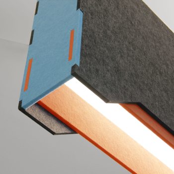 Lumetta's Linear Acoustic luminaires combine functional design with high-quality light output and effective sound absorption. Available in twenty colors.